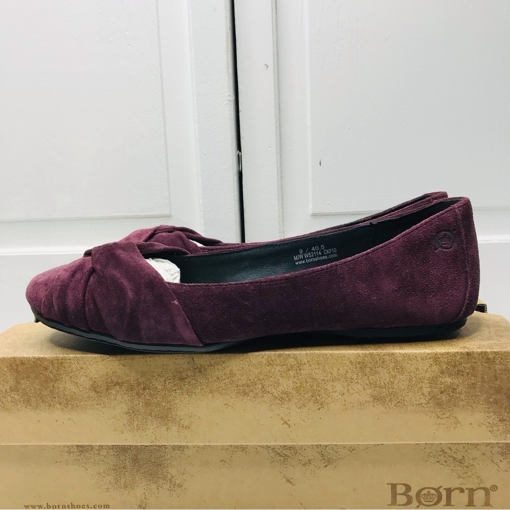 New BORN Lilly Chianti Burgundy Suede Flats Size 9